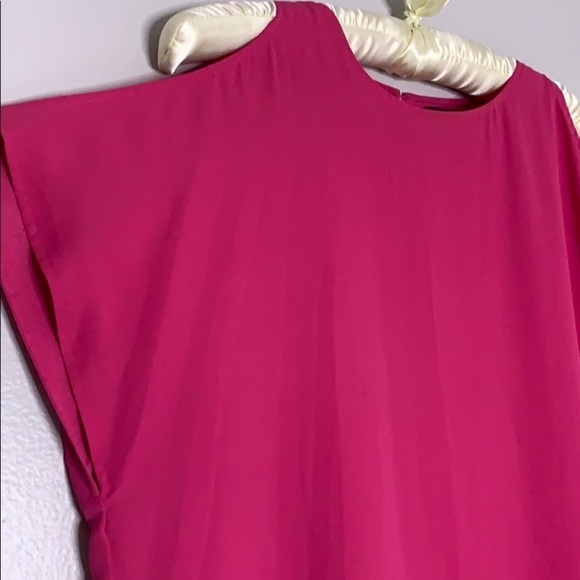 Mossimo Basic Cold Shoulder Hot Pink Box Shift Dress Mini casual medium - Picture 2 of 7